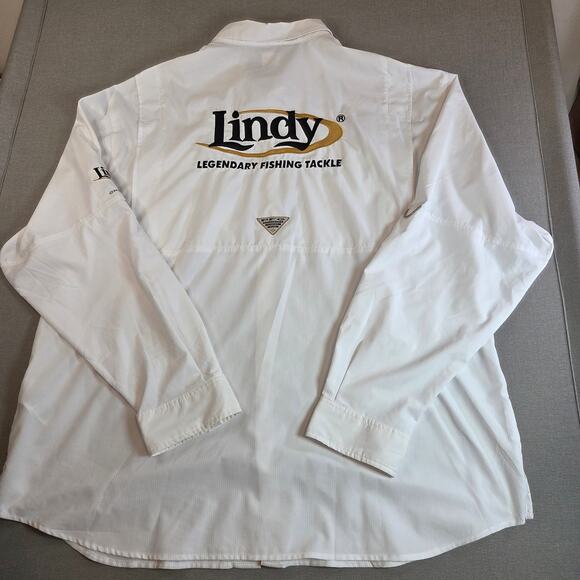 Columbia PFG Lindy Omni-Shade Fishing Shirt XXL White Long Sleeve Vented - Picture 1 of 16